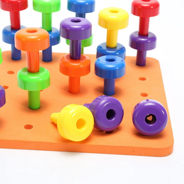 Play Brainy Peg Toy Set Exciting Montessori Style Learning Toy Colorful Stacking Peg Board Toy for Toddlers & Preschoolers Perfect for Color