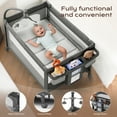 thumbnail image 5 of Babyomi Baby Bassinet with Changing Table, 5 in 1 Baby Bassinet Bedside Sleeper with Quick Collection Function and Storage Basket, Toys, Mosquito Net for 0-24 Months, Grey, 5 of 6
