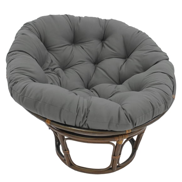 Blazing Needles Solid Twill Papasan Chair Cushion, 48" x 6" x 48", Steel Grey