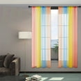 thumbnail image 6 of 55x63 Inch Rainbow Sheer Curtains | Ombres Colorful Rod Pocket Semi-Sheer Gauze Voile Drapes for Patio, Bedroom & Living Room Window Decor, 6 of 6