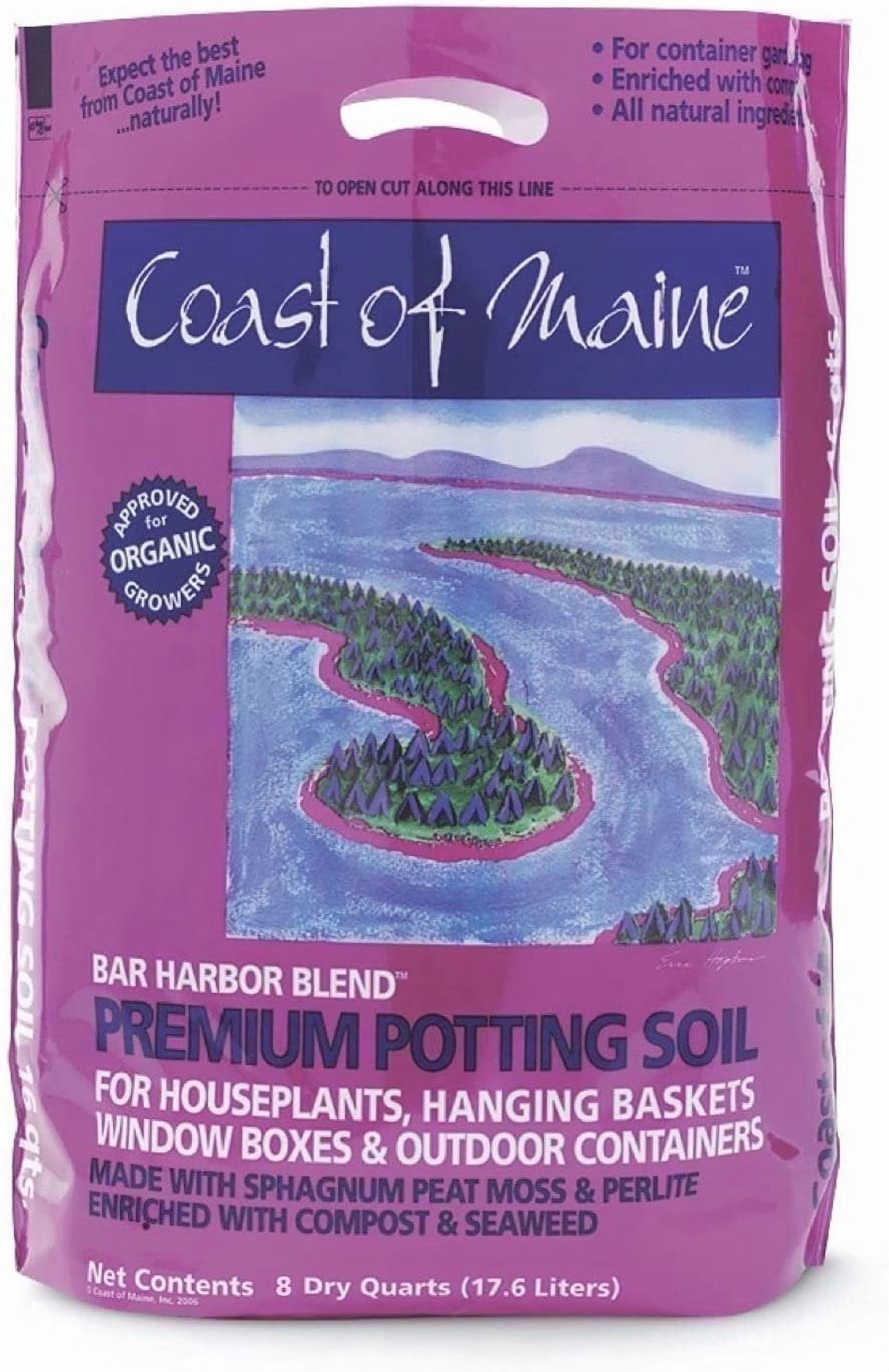 Coast Of Maine Organic Potting Soil - Bar Harbor Blend, OMRI Listed - 8 QT 6 Pack