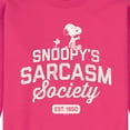 thumbnail image 2 of Peanuts - Snoopy Sarcasm Society - Men's Crew Neck Fleece Pullover, 2 of 5