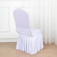 thumbnail image 2 of BalsaCircle White Fitted Spandex Stretchable Banquet Chair Cover Ruffle Pleated Skirt Party Events Decorations, 2 of 8