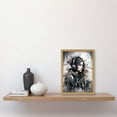 thumbnail image 2 of Teenager Girl in Black Hoodie Listening to Music through Headphones Modern Watercolour Painting Artwork Framed Wall Art Print A4, 2 of 4