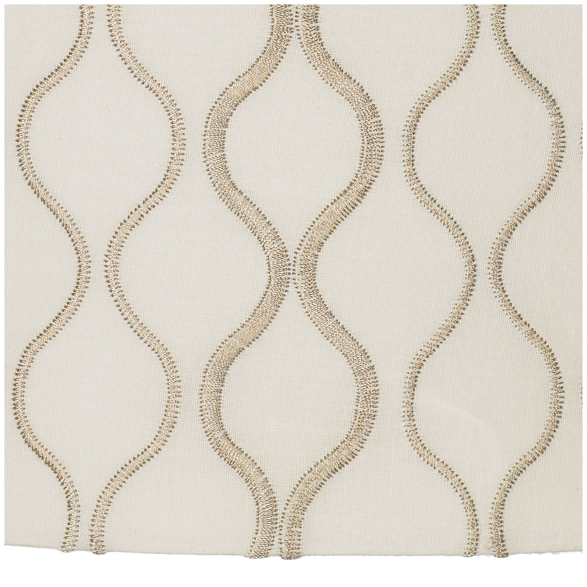 Springcrest Set of 2 Drum Lamp Shades Off-White Embroidered Medium 14" Top x 14" Bottom x 11" High Spider Harp and Finial Fitting