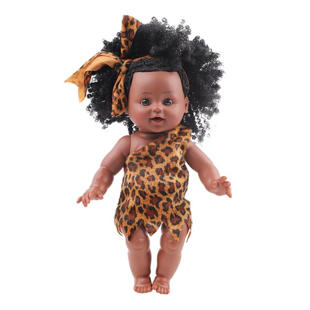 12 pulgadas Reborn African Baby Girl Doll Vinilo Recién nacido Niño Muñecas para niños Juguete Chica 2 SM SunniMix Muñeca recién nacida de vinilo