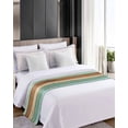 thumbnail image 4 of Bed Runner Scarf Twin Size, Farmhouse Teal Blue Brown Stain Bed Runners & Scarves for Foot of Beds, Vintage Wooden Striped Decorative Bedding Runner Scarf for Hotel Home Bedroom 71 x20 Inch, 4 of 6