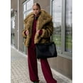 thumbnail image 5 of Female Faux Fur Coat Faux Fur Jacket Long Sleeve Lapel Furry Winter Jackets Parka Short Coat Brownish-Black L, 5 of 8