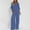 Blue, variant on GILIGEGE Linen Sets for Women 2 Piece Summer Ladies' Casual Summer Solid Color Short Sleeved Cotton and Linen Top Loose Pants Set Wide Leg Pants Tracksuit Lounge Matching Sets Blue L