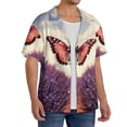 thumbnail image 2 of Honeii Butterfly Over Lavender for Men's Short-Sleeved Button-Up Collared Shirt Featuring A Pocket, Perfect for Beach Vacations, And Travel Adventures.-XX-Large, 2 of 5