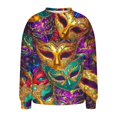 thumbnail image 3 of Aoiroe Women Long Sleeve Crew Neck Tee Tops,Mardi Gras Outfit Boho Graphic Loose Tees Short Sleeve Casual Tops Womens Blouse Casual 3/4 Length Sleeve Boat Neck Basic T-Shirts Green 2XL, 3 of 6