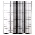 thumbnail image 4 of JERFIT 4 Panel Japanese Shoji Screen Room Divider with Black Wood Frame & Durable Paper Panels for Home & Office Privacy, 4 of 5