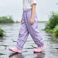 thumbnail image 6 of Fesfesfes Kids Unisex Waterproof Rain Pants Elastic Waist Lightweight Windproof Outdoor Trousers for Boys Girls Toddler Daily Wear Ages 1-8 Years, 6 of 9