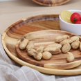 thumbnail image 4 of (XL)Wharick Snack Plate Round Shaped Space-saving Wooden Sandwich Bread Tea Tray Tableware, 4 of 5