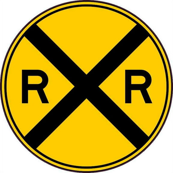 5in x 5in Railroad Crossing Sign Sticker