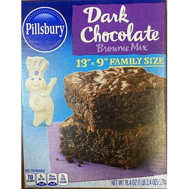 Pillsbury DARK CHOCOLATE 13" X 9" Family size Brownie Mix 18.4 oz Box