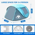 thumbnail image 2 of Camping with Skylight, Waterproof Family Tent with Removable Rainfly Automatic Setup in Second, 2 Doors & Side Windows 3-4 People Instant Easy Popup Beach Tent, 2 of 7