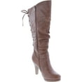thumbnail image 7 of Top Moda Womens Page-65 Knee High Round Toe Lace-up Slouched High Heel Boots, 7 of 7