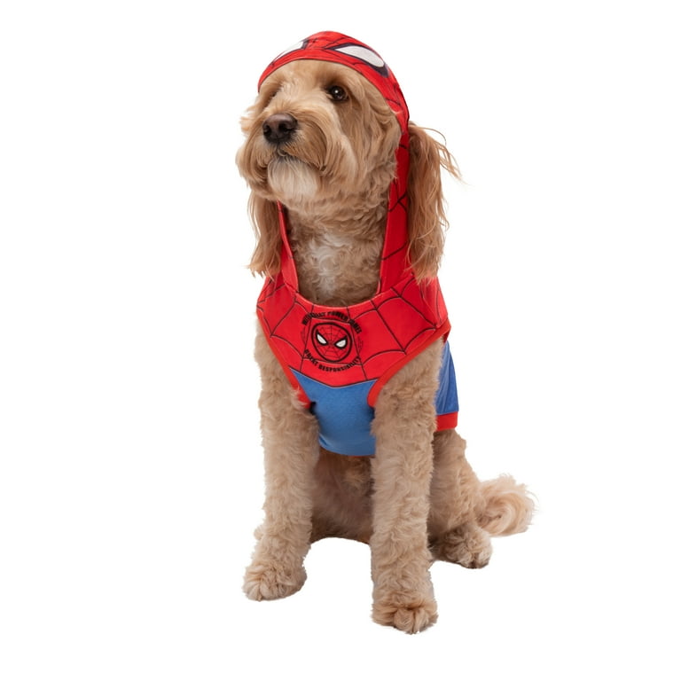 MARVEL Spider-Man Pet Hoodie Halloween Costume - Sleeveless Hooded Pet Shirt with Costume Design (XL)