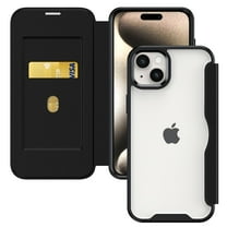 Feishell Phone Case for iPhone 13 Wallet Case, Shockproof Full Body Protective Folio Purse Case with RFID Blocking Card Slot PU Leather Book Style Transparent Case, Black