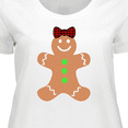 thumbnail image 4 of Inktastic Cute Gingerbread Girl with Red Plaid Bow Women's Plus Size T-Shirt, 4 of 5