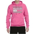 thumbnail image 2 of Wild Bobby Installing Muscles Please Waitâ€¦ Gym/Workout Unisex Graphic Hoodie Sweatshirt, Neon Pink, XX-Large, 2 of 5