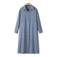thumbnail image 3 of ZANZEA Women Full Sleeve Striped Printed Midi Dress Casual Shirts Dresses, 3 of 8