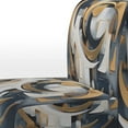 thumbnail image 4 of Designart "Formes Harmonieuses Composition Or Blanc" Chaise d'Appoint Rembourrée Formes Abstraites Dorées - Fauteuil Moderne pour Salon, 4 of 7