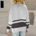 thumbnail image 5 of Fall Sweaters Womens Knit Pullovers Fashion Color Block Zipper Pullover Tops Long Sleeve Sweatshirt Blouses, 5 of 5