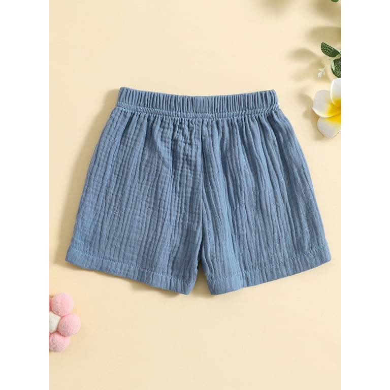 Toddler Casual Shorts Solid Color Elastic Short Pants with Pockets for  Infant Newborn Boys Girls Summer Clothes