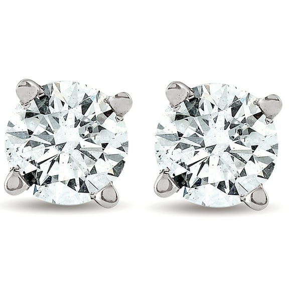 Pompeii 1/2 cttw Round Cut Diamond Studs 14k White Gold Womens Earrings (I/J,I2)