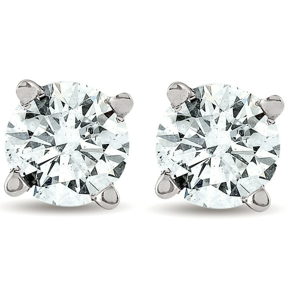 1/2ct Round Real Diamond Studs White Gold Brilliant Cut