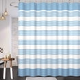 thumbnail image 2 of Classic Striped Waffle Weave Shower Curtain 72W x 78L Inch, Wide Gray Green Stripes Water Repellent Shower Curtain Set for Modern Home Hotel Bathroom Decoration, 2 of 5