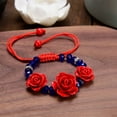 Korean Handmade Braided Rose Flower Bracelet For Women Girl Bohemia