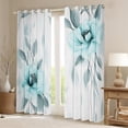 thumbnail image 2 of jejeloiu Watercolor Floral Blackout Curtains Set of 2 (52x84 Each),Retro Flower Blossom Window Curtains,White Cyan Curtains and Drapes For Teens,Breathable Home Decor, 2 of 6