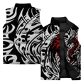thumbnail image 4 of Chalecos sin mangas de invierno para hombre Chaleco de moda para hombre Chaleco de algodón con estampado de serpiente y dragón blanco Chaquetas para hombre Ropa de calle Harajuku, 4 of 5
