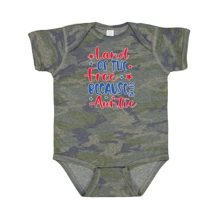 

Inktastic Memorial Day Land of the Free Because of My Auntie Gift Baby Boy or Baby Girl Bodysuit