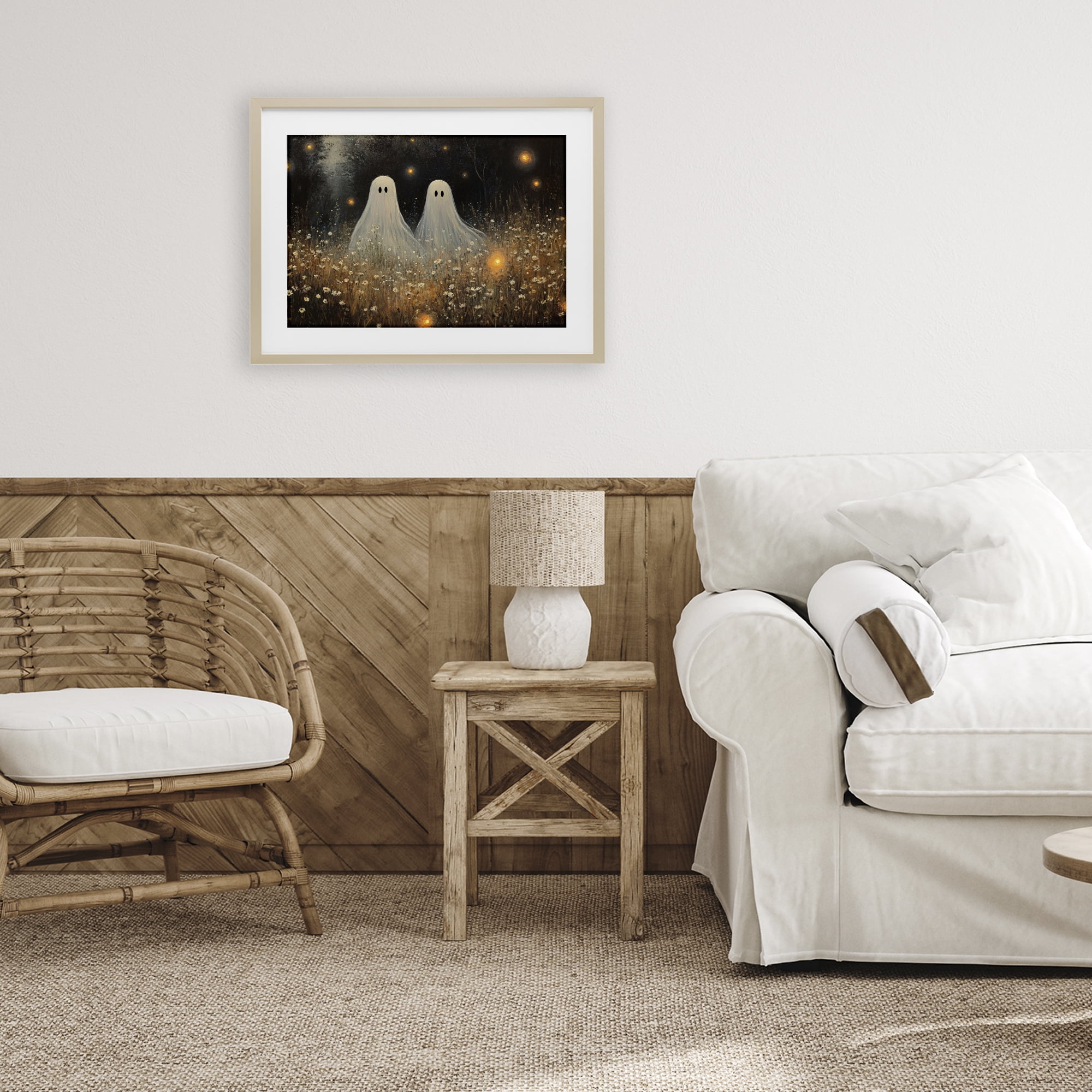 Stupell Industries Ethereal Ghost Twins Birch Framed Print Under Glass, design by Jacky Ngan