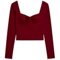 thumbnail image 4 of DHFJKG Womens Long Sleeve Shirts Crop Top Slim Fit Sweetheart Neck Basic Tee Soft Stretch 2026 Fall Top Comfortable Stylish Tops, 4 of 4
