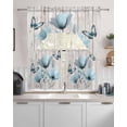 thumbnail image 2 of Blue Tulip Kitchen Curtains Swag Valance and Tier Curtains Set 36 Inch Length, Country Spring Butterfly Floral Wooden Grain Rod Pocket Drape Panels Pair Swag Curtain for Bathroom/Cafe/Window, 2 of 6