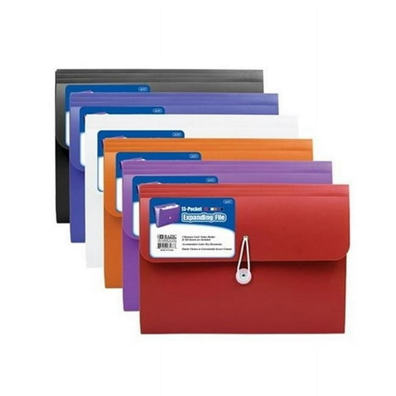 Bazic    7-Pocket Letter Size Poly Expanding File Pack of 12