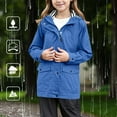 thumbnail image 2 of SERTG Children Fashion Softshell Jacket Solid Color Long Sleeves zipper Fall Winter Coat with Pockets and Buttoons for Kids 3-16 Years(Blue,9 Years), 2 of 8