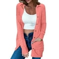 thumbnail image 4 of Domzest 2025 Cardigans for Women Plus Sizes for Summer 3/4 Sleeve Summer Cardigans for Women Lightweight Open Front Shrug Cardigan Solid Color Dressy Casual Coat Jacket Watermelon Red XL, 4 of 6