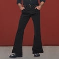 thumbnail image 2 of XIAOCHA Mens Corduroy Flare Pant Flared Leg Full Length Button Waist Trouser Soft Retro Disco Pants, 2 of 5