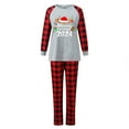 thumbnail image 2 of SwiftWear Merry Christmas 2024 Family Matching Pajamas Set, Long Sleeve Letter Printed Top and Plaid Pants 2 Piece Pjs, 2 of 7