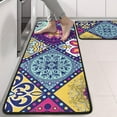 thumbnail image 2 of Kitchen Rugs Sets Of 2,Multicolor Ethnic Geometric Patchwork Pattern Anti Fatigue Kitchen Mat Rugs Non Slip Washable,Decorative Kitchen Floor Mats for Kitchen,Sink,Laundry,17"x47"+17"x47", 2 of 5