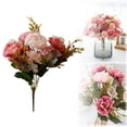 thumbnail image 2 of Artificial Flowers European Style Peony Artificial Flower Bouquets Flower Decor for Accessories & Home Decoration, A 24Cm European-Style Mini Peony Bouquet, 2 of 9