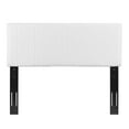 thumbnail image 4 of Contemporary Modern Urban Designer Bedroom Full and Queen Size Headbaord, Faux Vinyl Leather, White, 4 of 7