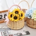 thumbnail image 5 of Portable Handmade Woven Flower Basket for Flower Girls - Natural and Realistic Simulation Flowers, 5 of 5