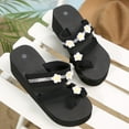 thumbnail image 4 of Dakaela Women's Wedge Flip Flops Flower Summer Beach Thong Sandals Yoga Mat Walking Platform Shoes, 4 of 7